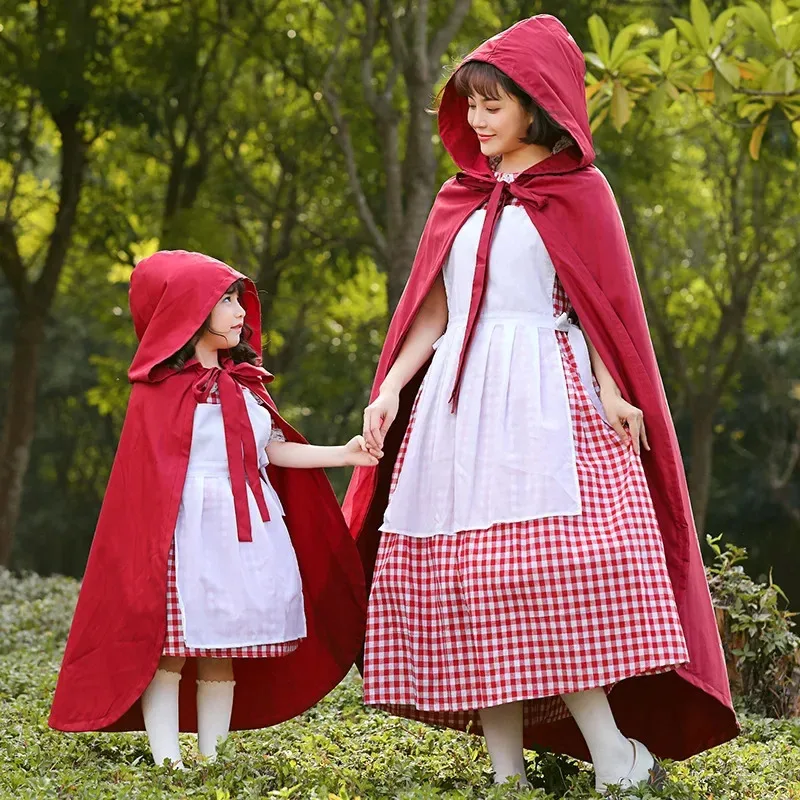 silisili AAdult Kids Bambino Cappuccetto Rosso costume cosplay mantello per donne ragazze 2025 ☆   Nuovo