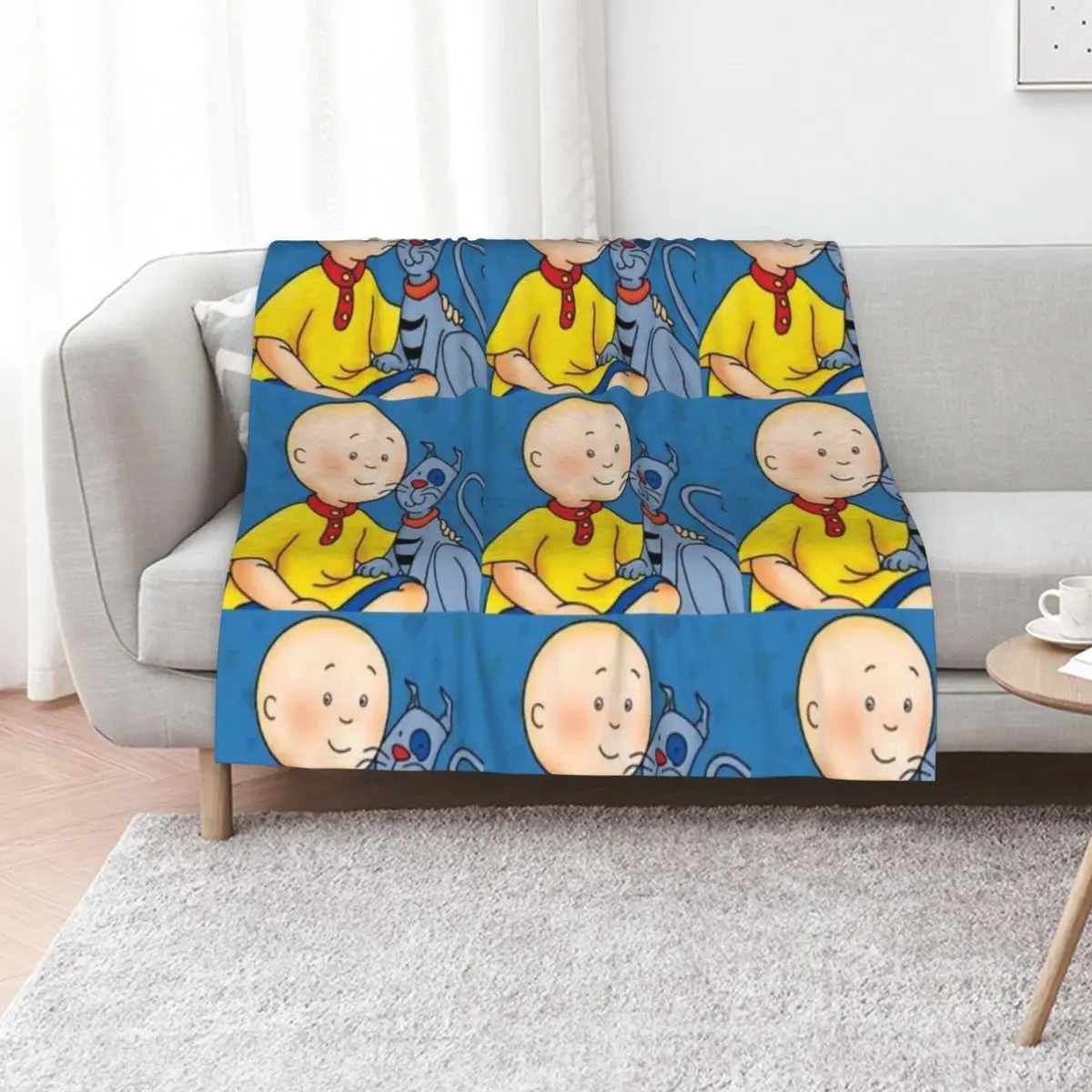

Caillou :D Throw Blanket For Decorative Sofa funny gift Flannel Single Blankets
