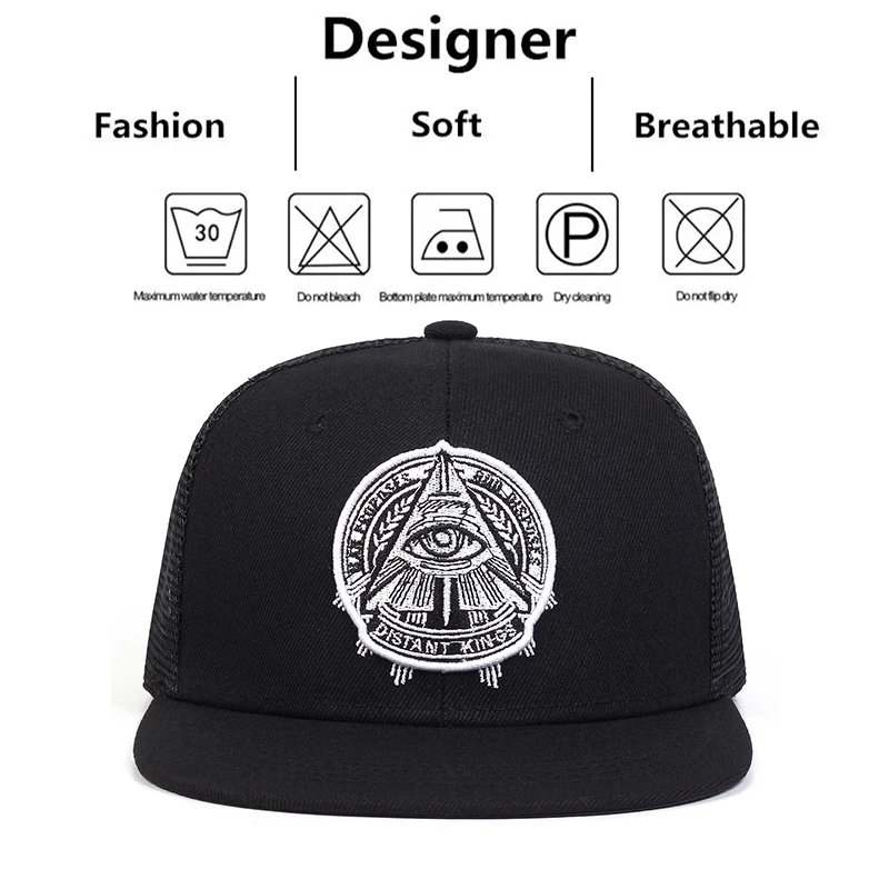 Adjustable Fashion Fastball Cap The Eye of God Faux Suede Hip Hop Snapback Hat Unisex Adult Outdoor Casual Sun Baseball Cap