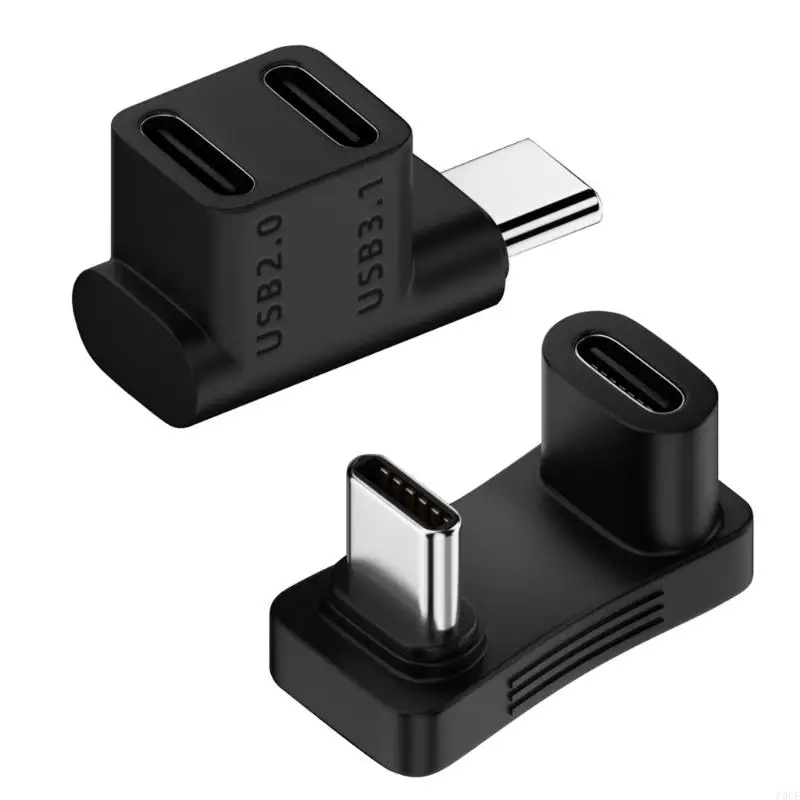 

P0UE Console Adapter Converter 90 Degree USB C Type-C Extension Connector Male to Female for Steam Deck Phone