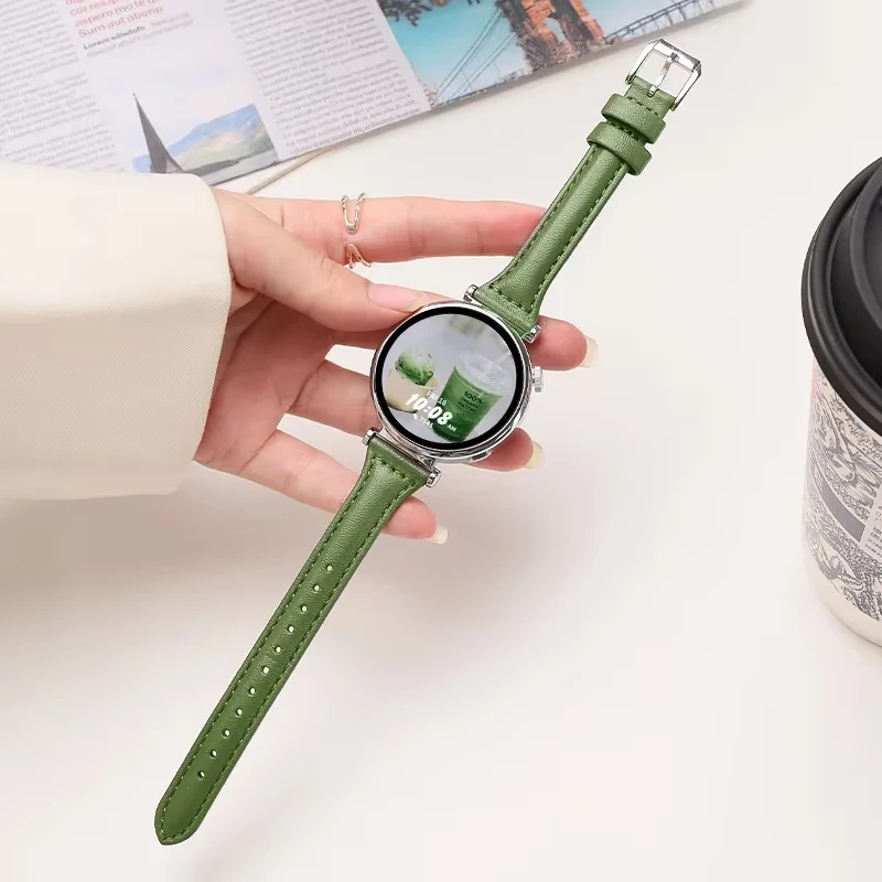 Slim Leather strap For Samsung Galaxy watch 7/FE/6/5/5 pro/4 Classic/active 2 20mm 22mm sport bracelet For Samsung watch 7 band