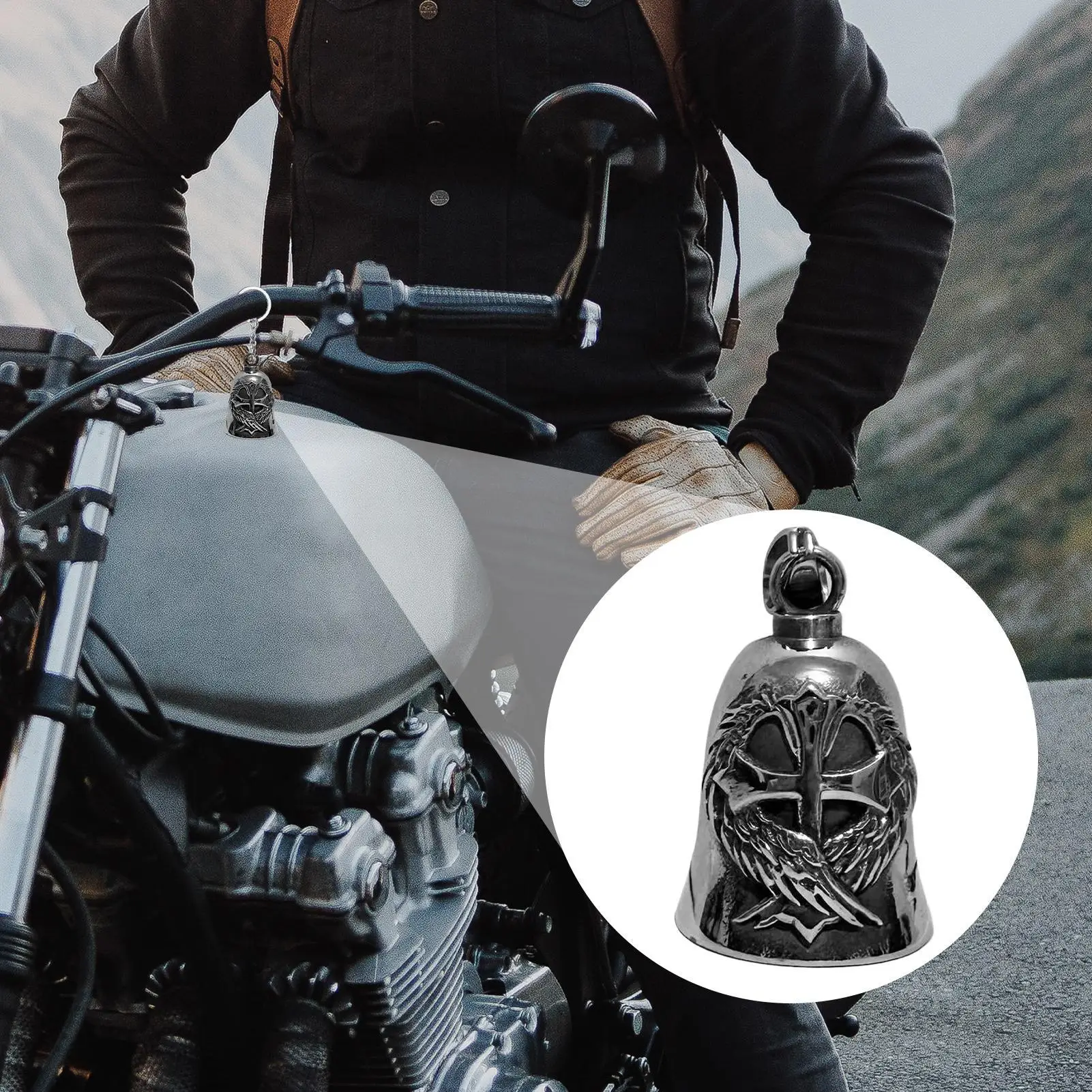 

Мотоциклетный очаровательный колокольчик, украшение для езды на удачу, стильный брелок из сплава, аксессуар для мотоцикла для мужчин, женщин, любителей гонщиков