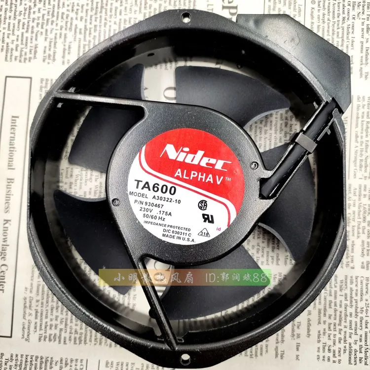 

НОВЫЙ ОРИГИНАЛЬНЫЙ TA600 A30322-10 17 см 230 В 17238 172*38 мм ОХЛАЖДАЮЩИЙ ВЕНТИЛЯТОР