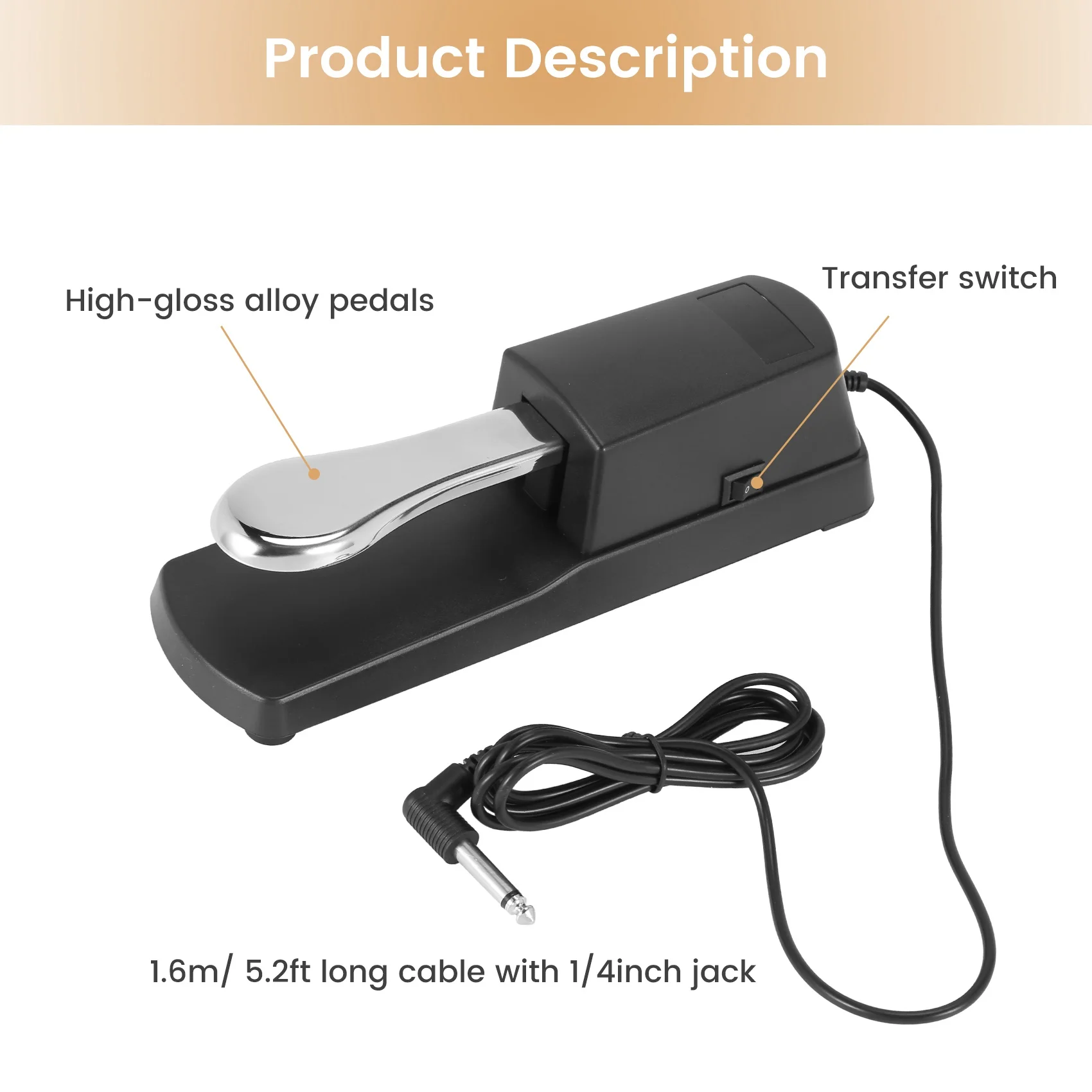 XSXS-Upgrade Sustain Damper Pedal Piano Keyboard For Roland Electric Piano Electronic Keyboard Electronic Piano Pedal
