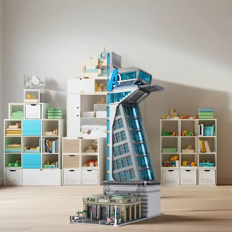 Modern Building Model Building Toys 1:8 Scale Modular Building Plastic Block Hero Tower Set