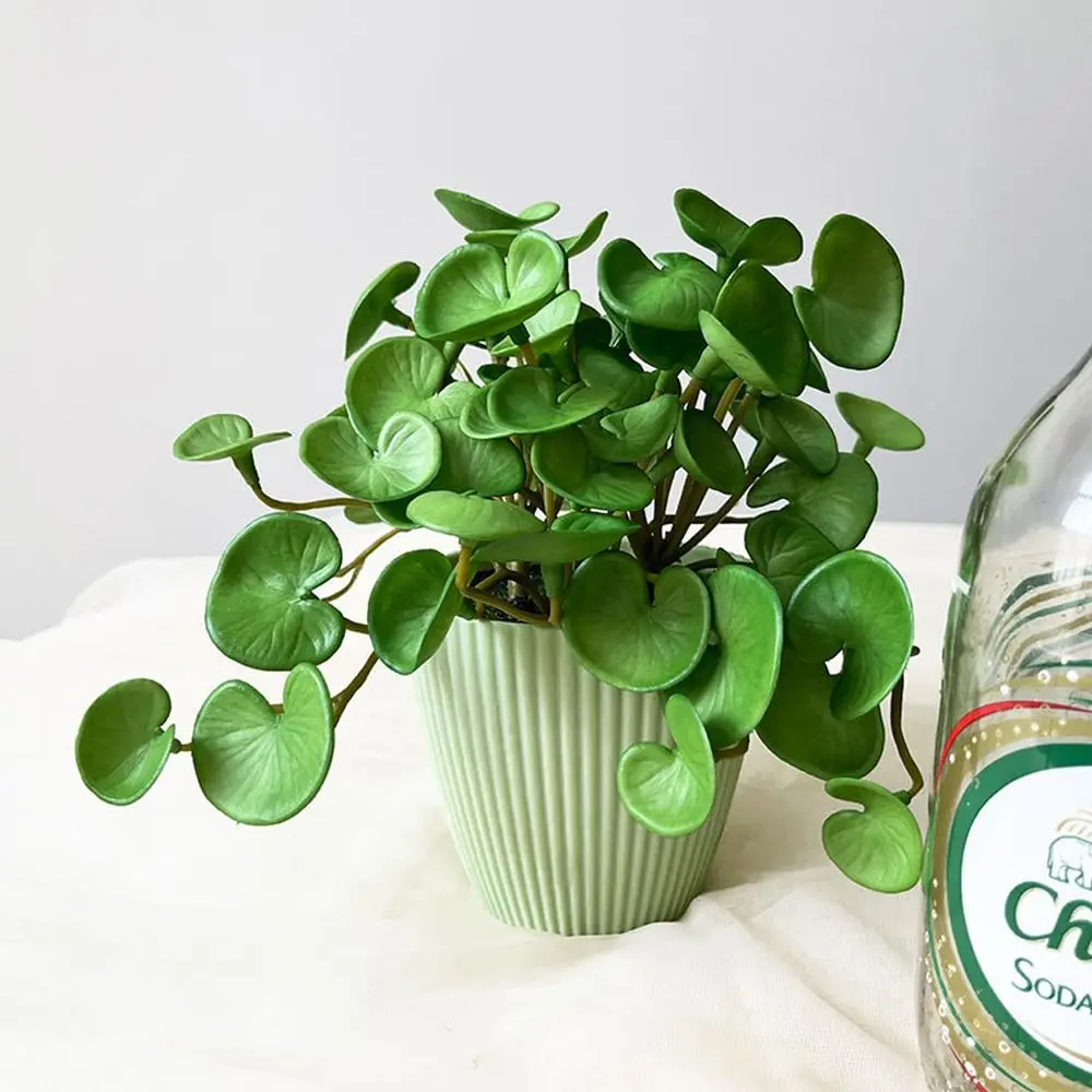 Realistic Artificial Copper Coin Grass Plants Wall Decor Soft Wall Hanging Fake Ivy Leaf Leaves Handmade Mini Bouquet Garden