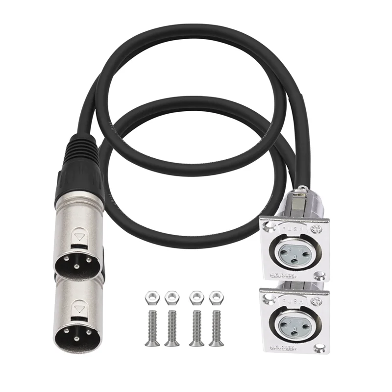 【Горячие товары】D-типа XLR «мама-папа» кабеля «мама-папа» 2-упаковка сквозного разъема для премиум-класса сценической коробки, патч-панели, крепления на панели