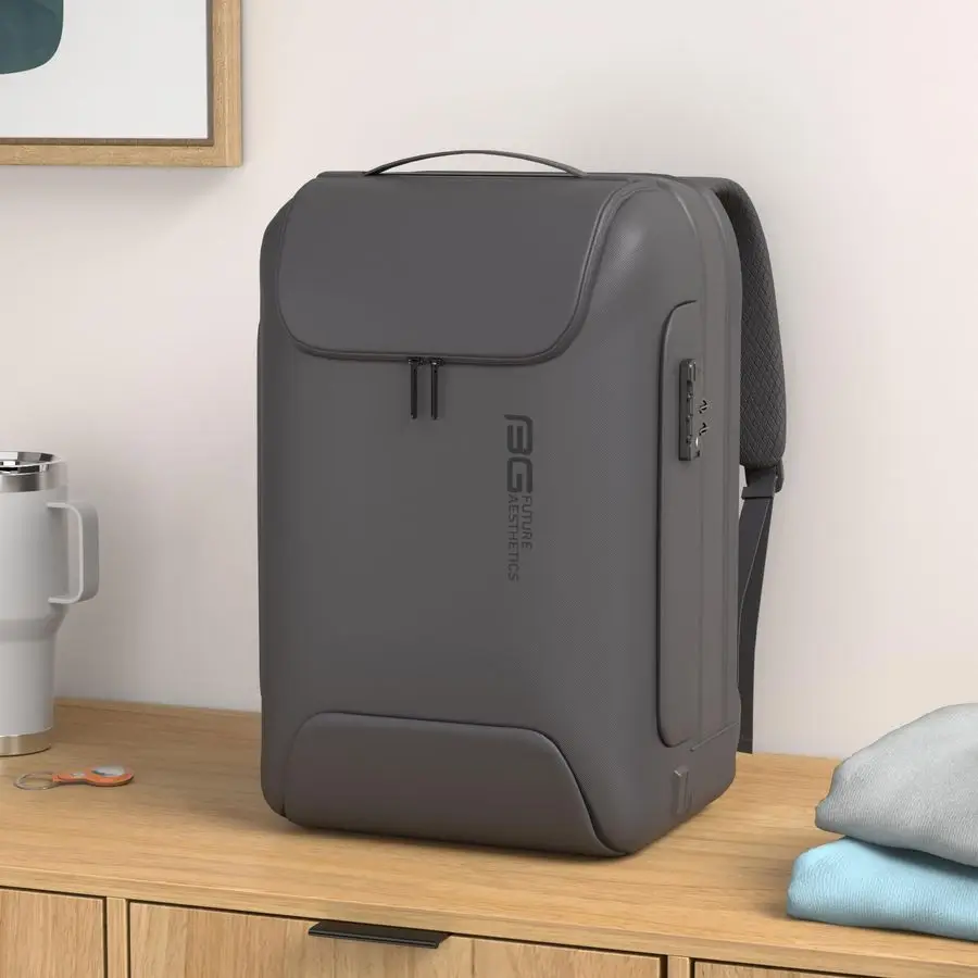 Ransel Anti Maling Pria, Ransel Perjalanan Modis Tahan Air, Ransel Teknologi Tinggi dengan Port Pengisian USB3.0, Ransel Laptop Bisnis