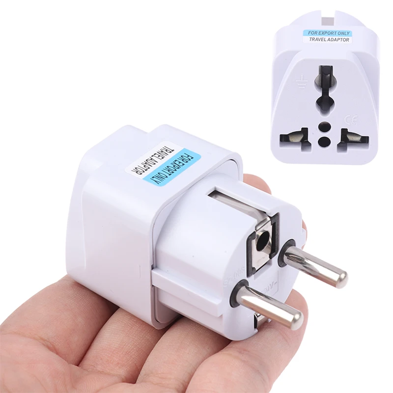 【C】Multifunction Universal AU UK US To EU Electrical Socket Type E/F France Spain Plug Travel Adapter Outlet KR Plug Adapter
