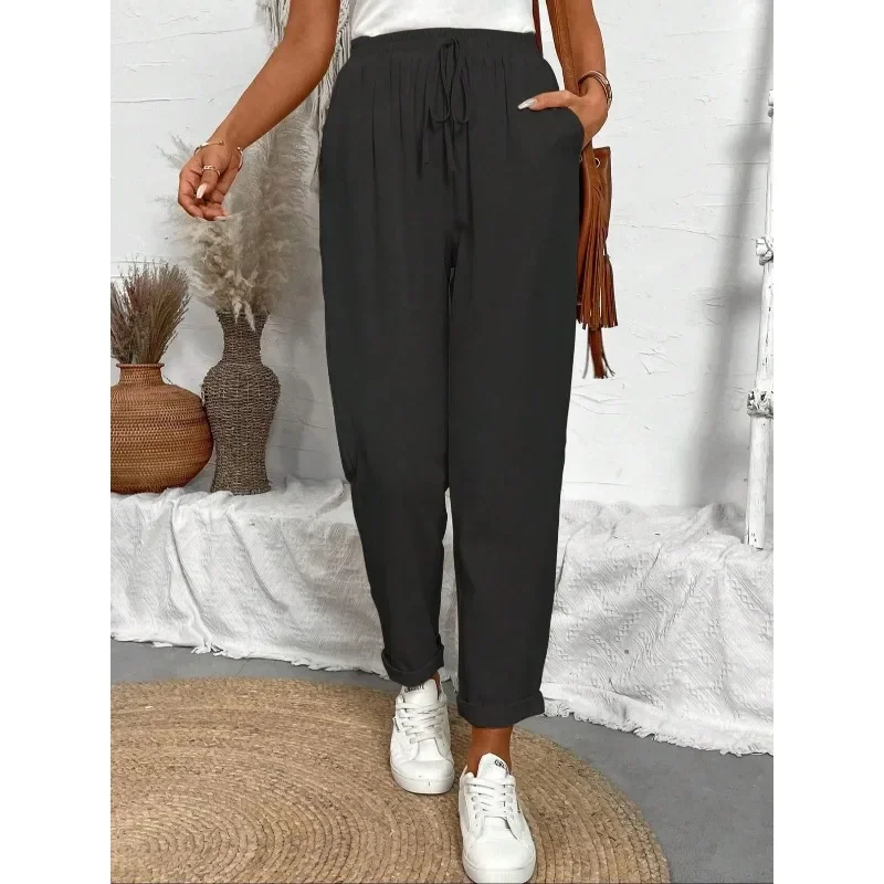 

Plus Size 1XL-5XL New Women Fashion Pants Spring Autumn Loose Trousers Female Casual Vintage Ankle-Length Wide Leg Trousers
