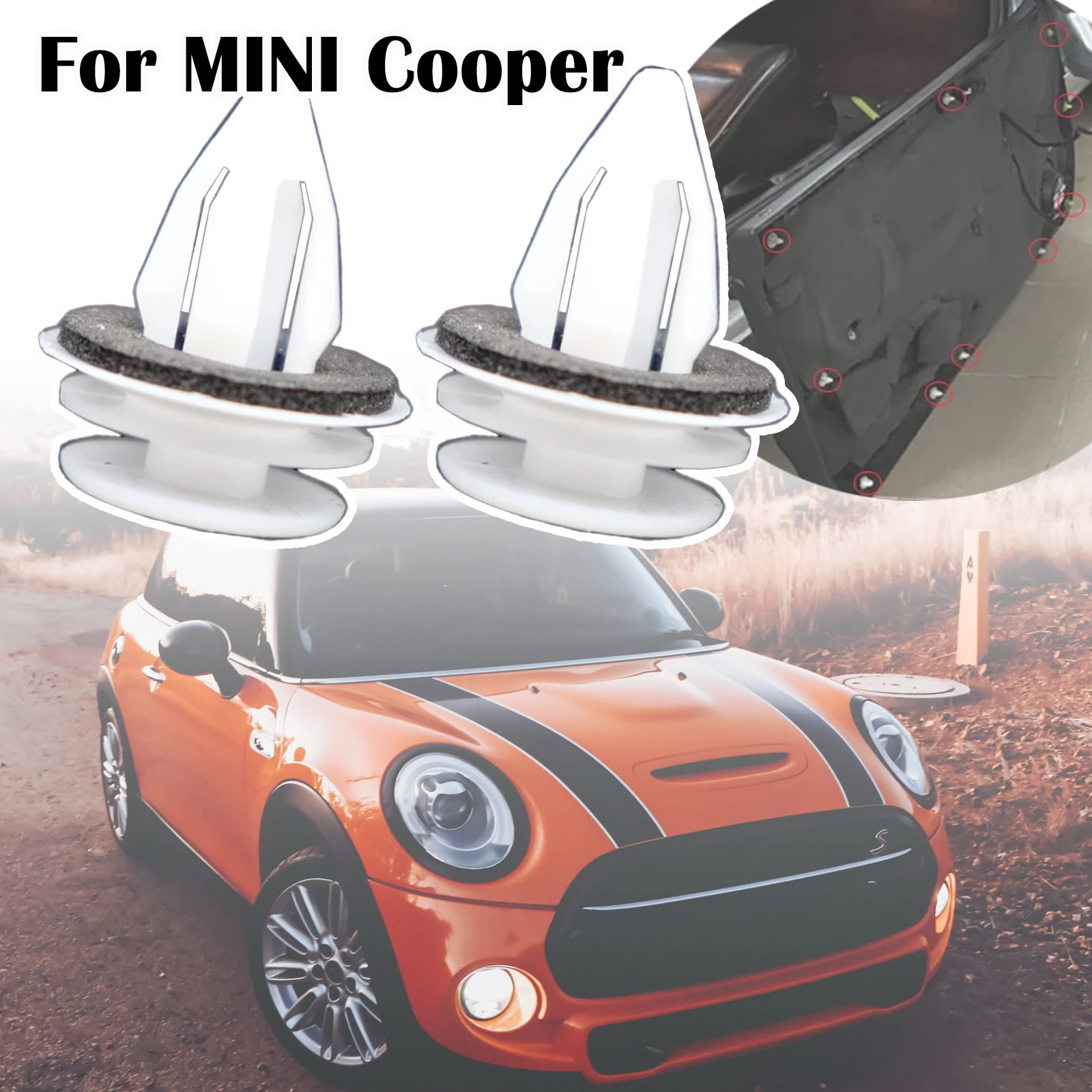 

For MINI Cooper Clubman Countryman Coupe R50 R52 R53 R55 R56 R58 R60 F54 F55 F56 F60 Car Door Card Rivet Panel Trim Clamp Clips