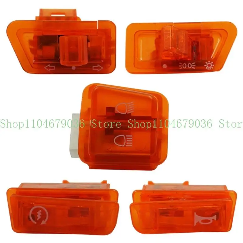 652F Pack of 5 Motorcycle Switches Button Includes Headlight Turn Horn Control