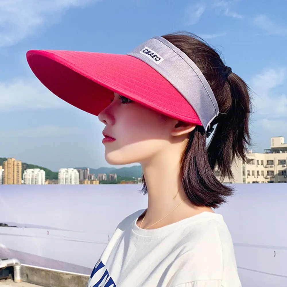 

Portable Casual Breathable Wide Brim Cycling Sports Hat Outdoor Beach Cap Summer Sun Cap Empty Top Suncap Visor
