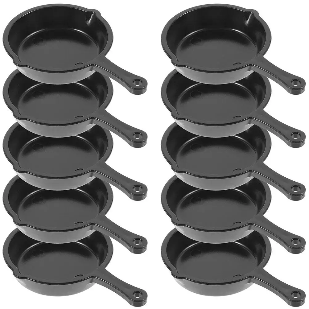 20 Pcs Mini Pan Miniature Frying Pan Set Lightweight Plastic Cooking Accessories Dollhouse Kitchen Scene Mini Toy Frying Pans