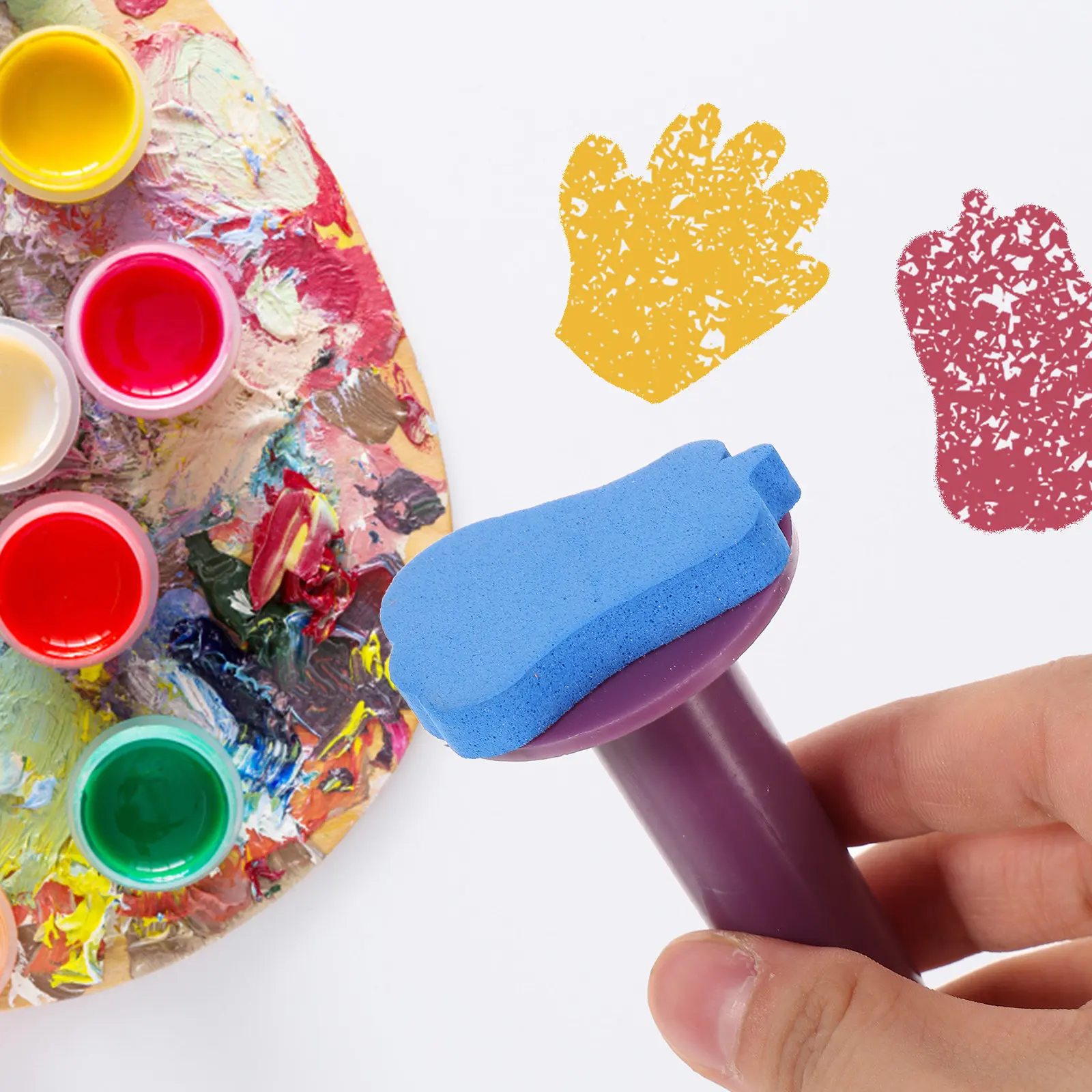 5Pcs Painting Sponge Stamper Safe Material Lightweight Drawing Sponges for DIY Crafts Birthday Party Painting Supplies Art