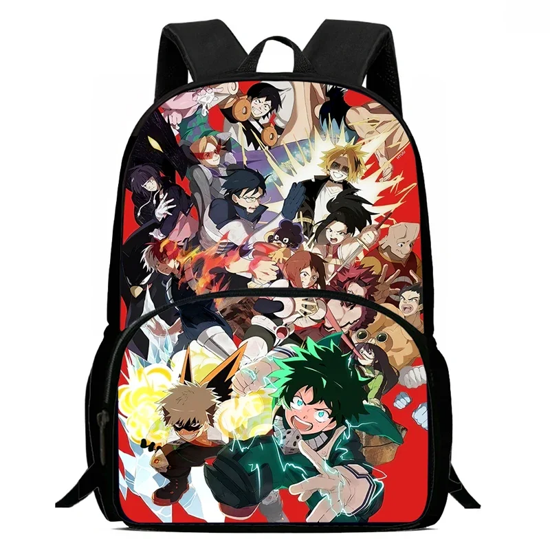 Mochila escolar My Hero A-Academia con bolsillo frontal, mochilas escolares de dibujos animados para niños y niñas, mochila duradera para niños para estudiantes de alumnos