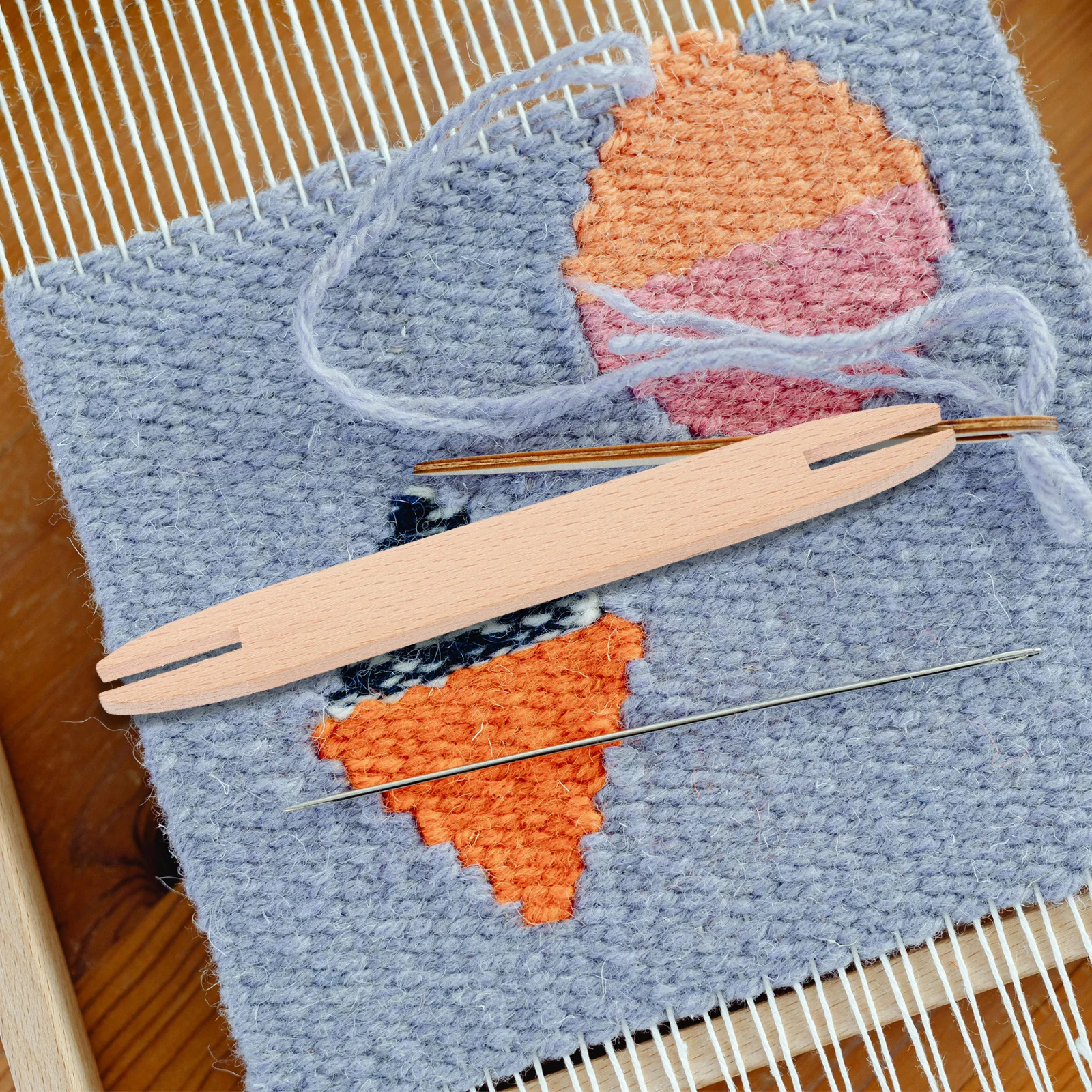 

6Pcs Wood Weaving Tools Set for Yarn Crafts - Ergonomic Knitting Sticks Ideal for Tapestry Scarf Sweater DIY Handmade Projects