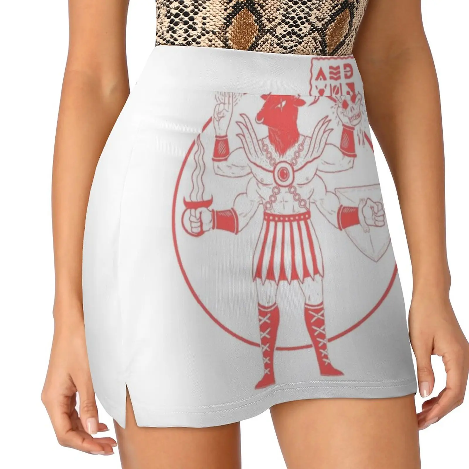 Minotaur Of Mars ( Tuff Guy No.4 ) Women's skirt Aesthetic skirts New Fashion Short Skirts Minotaur Mars Fight Warrior Space