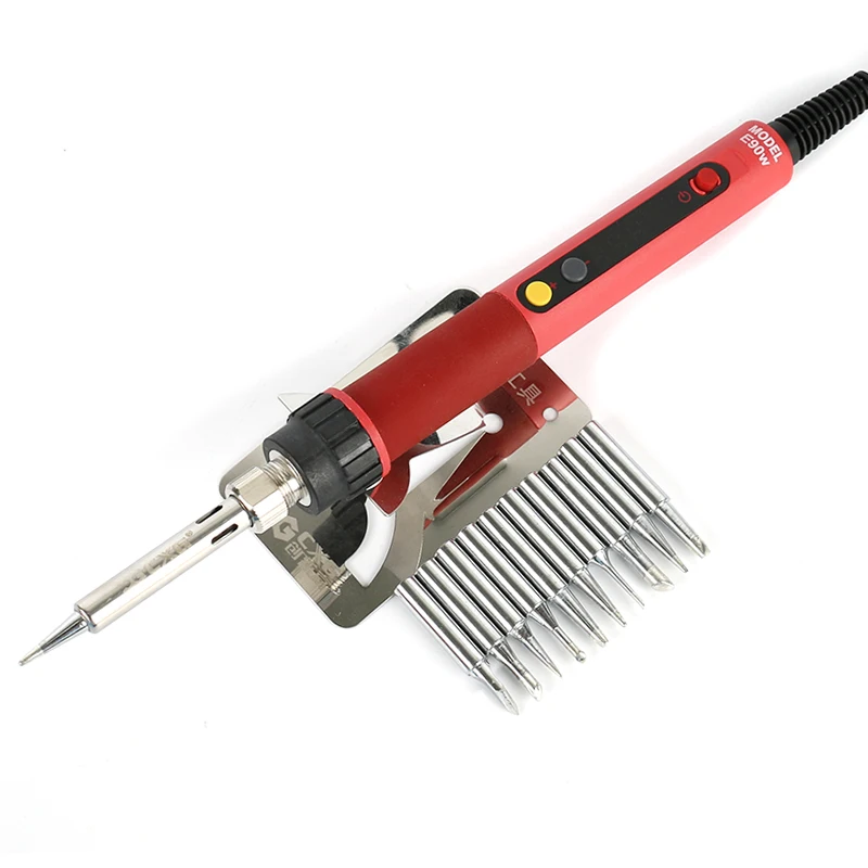 E90W LED ดิจิตอลปรับอุณหภูมิไฟฟ้า Soldering Iron PCB SMD เชื่อมเครื่องมือชุด90W EU PLUG