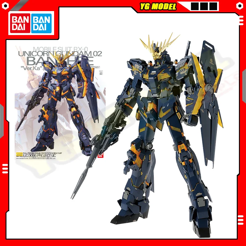 

BANDAI Unicorn Gundam 02 Banshee Ver.Ka MG 1/100 RX-0 Edition Standard Model Kit Assembly Strike Freedom Unicorn Figure Original