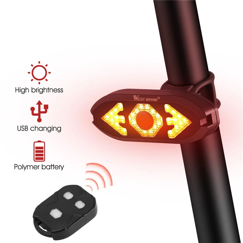 Bike Turn Signal Light Remote Control Direction Indicator LED Rear Light With Horn MTB USB Rechargeable Lamp Cycling Taillight