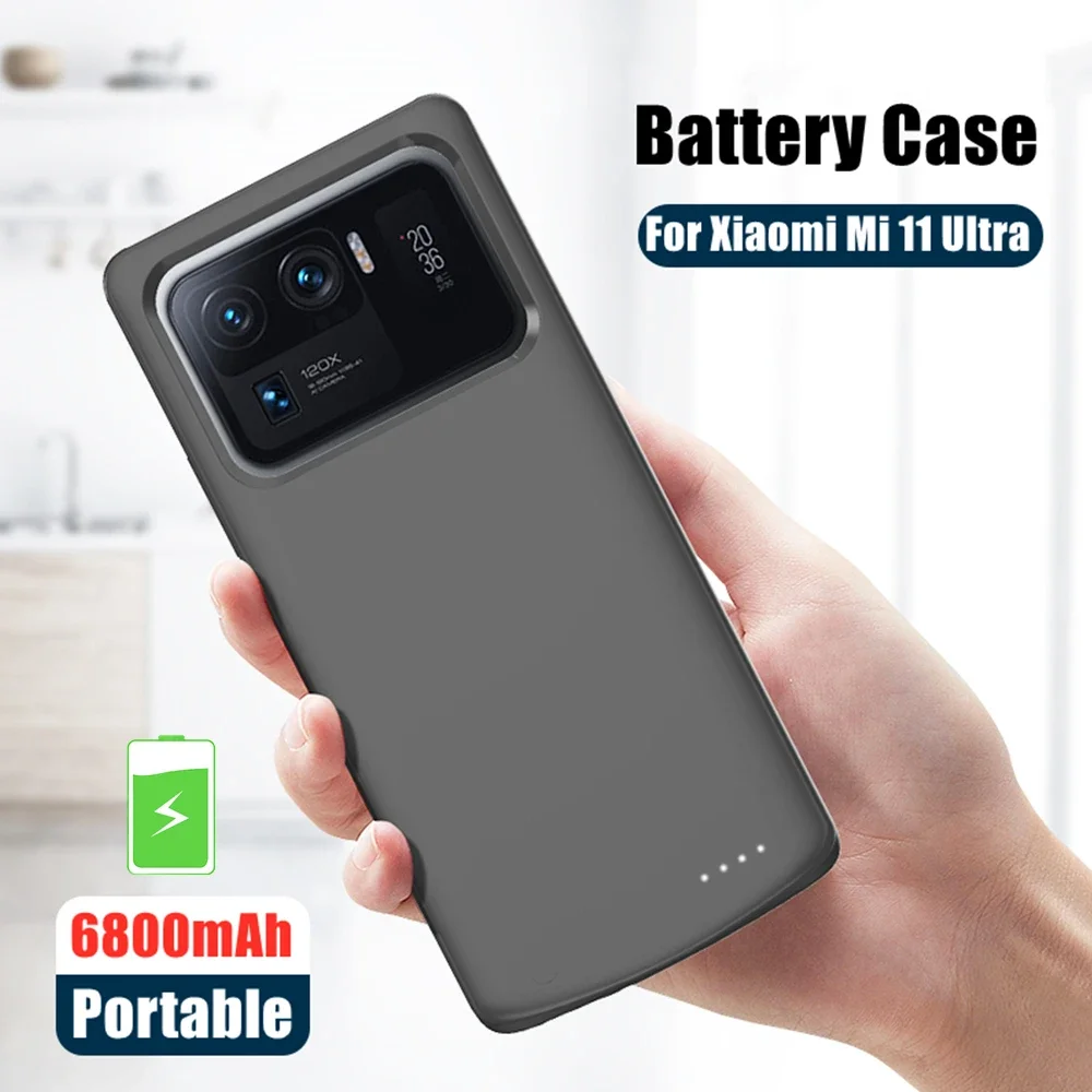 6800mAh External Battery Charger Cases for Xiaomi Mi 11 Pro Power Bank Charging Case for Xiaomi Mi 11 Ultra Portable Power Case