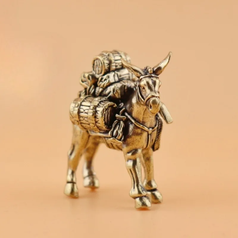 

Solid Brass Donkey Small Ornament Antique Copper Animal Miniature Figurines Vintage Home Desktop Decoration Accessories