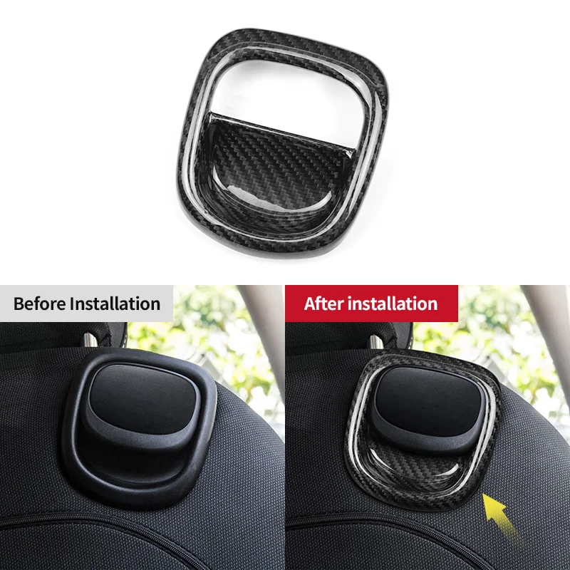 2014-2022 For Mini F56 F57 Seat Panel Handle Frame Genuine Carbon Fiber 3D Decoration Sticker