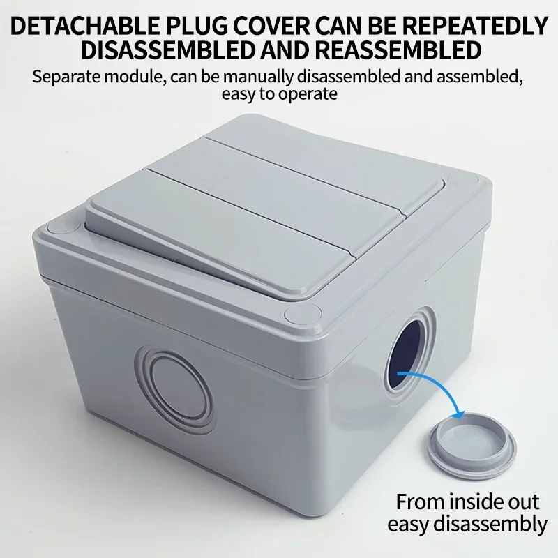 ​ ​ Interruptor de parede à prova d'água multi-gang IP66 16A - Controle elétrico de botão externo para casa e jardim ​ ​   1gang/2gang/3gang