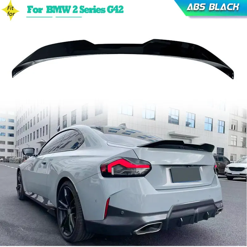 

ABS Gloss Black Car Rear Trunk Spoiler Wings For BMW 2 Series G42 Coupe 2-Door 2022 2023 Racing Rear Boot Lid Wing Lip Spoiler