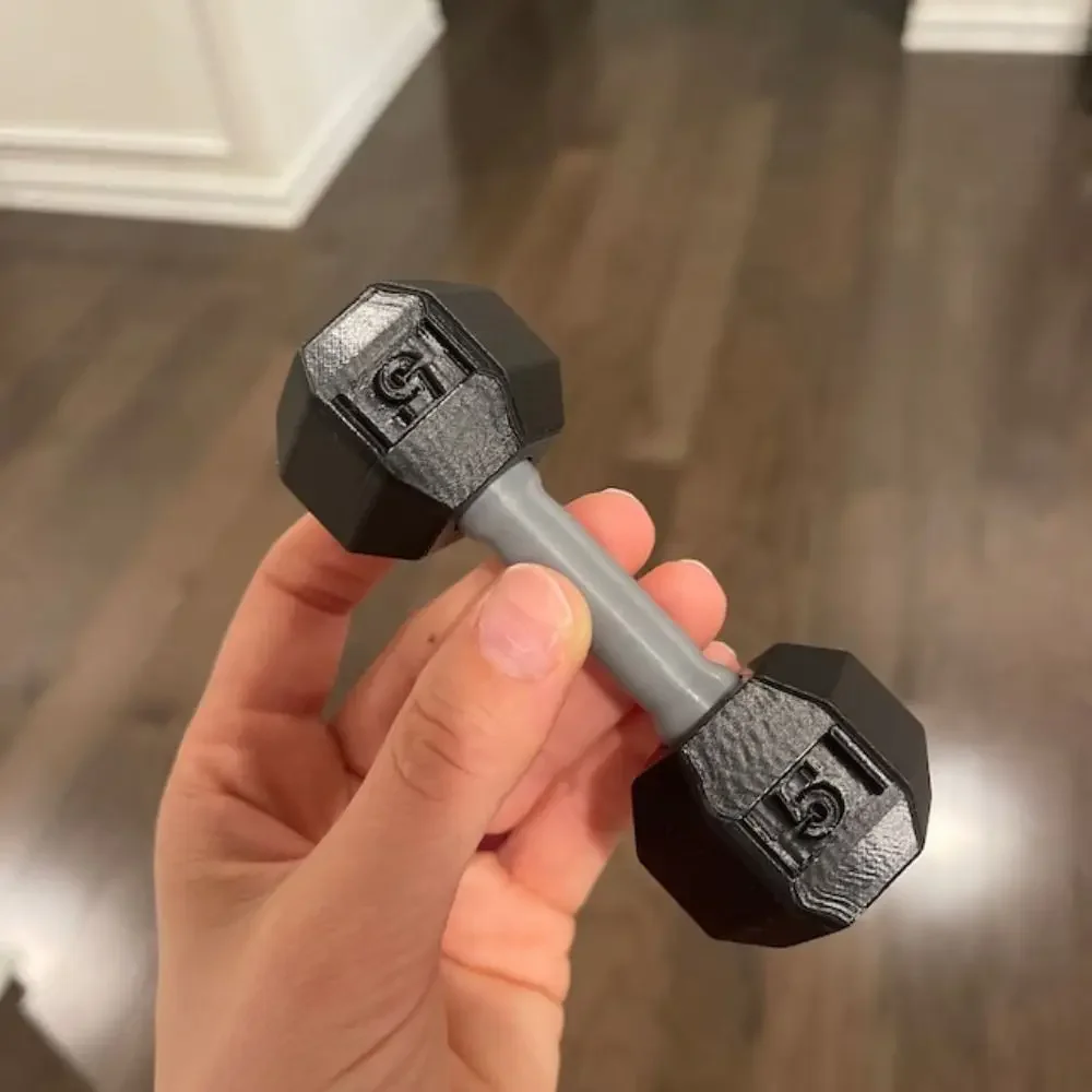 Einfach zu haltende Miniatur-Hantel-Geschenkübungen, Gewicht, ansprechende Rassel-Hantel, PLA-Kunststoffgewicht, leichte Gewichte