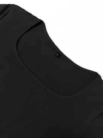 महिलाओं के लिए सॉलिड लॉन्ग स्लीव बॉडीकॉन ड्रेस, ठाठ बेसिक मिनिमलिस्ट कैज़ुअल फ़ैशन स्कूप नेक लॉन्ग ड्रेस, महिलाओं के लिए 10 best sales पार्टी वियर - №8