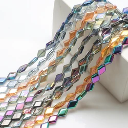 40Pcs/Lot 11x15mm Austria Crystal Glass Beads Rhombus-shaped Glossy For DIY Making Earing Necklace Jewelry Accessories