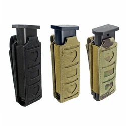 Tactical 9mm Molle Single Magazine Pouch Multi-tool Pouch Elastic Pistol Pouch Waist Belt Flashlight Holster Tool Holder