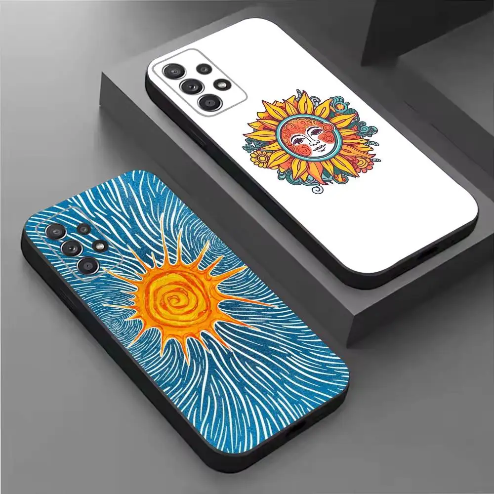 Art sun face-street Phone Case For Samsung S26,25,24,21,22,21,20,10,9,8,7,6,5,Ultra,Plus,Fe,Lite Black Shell