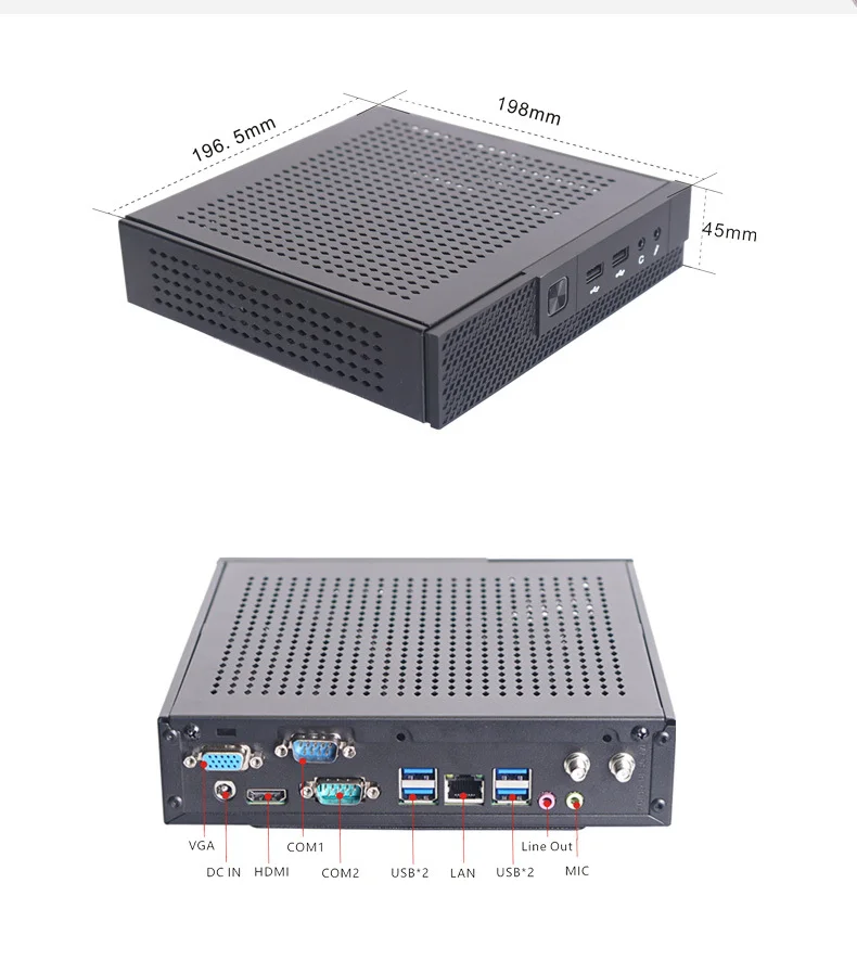 Mini PC da gioco portatile con doppio display DDR4 8G M.2 SSD 128 GB Smart Office Computer
