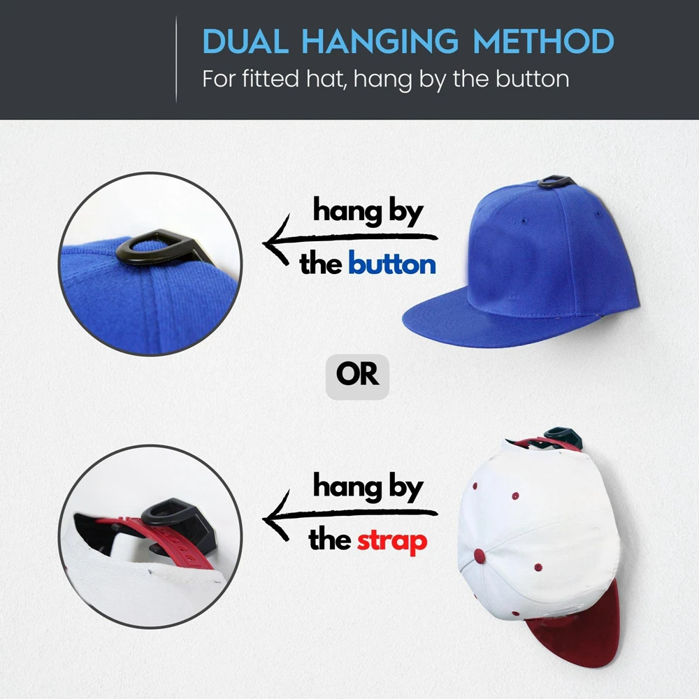 5/8pcs Hat Hooks for Wall Hat Rack for Baseball Caps Minimalist Hat Display Strong Hold Hat Hangers for Wall