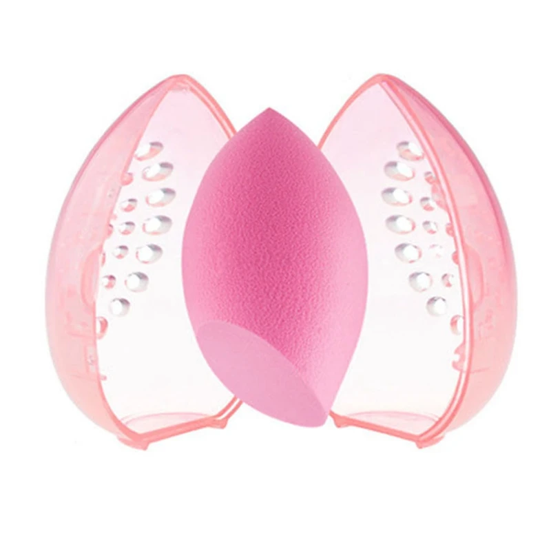 Sponge Storage Box Makeup Powder Puff Empty Egg Shaped Transparent Powder Puff Makeup Storage Box