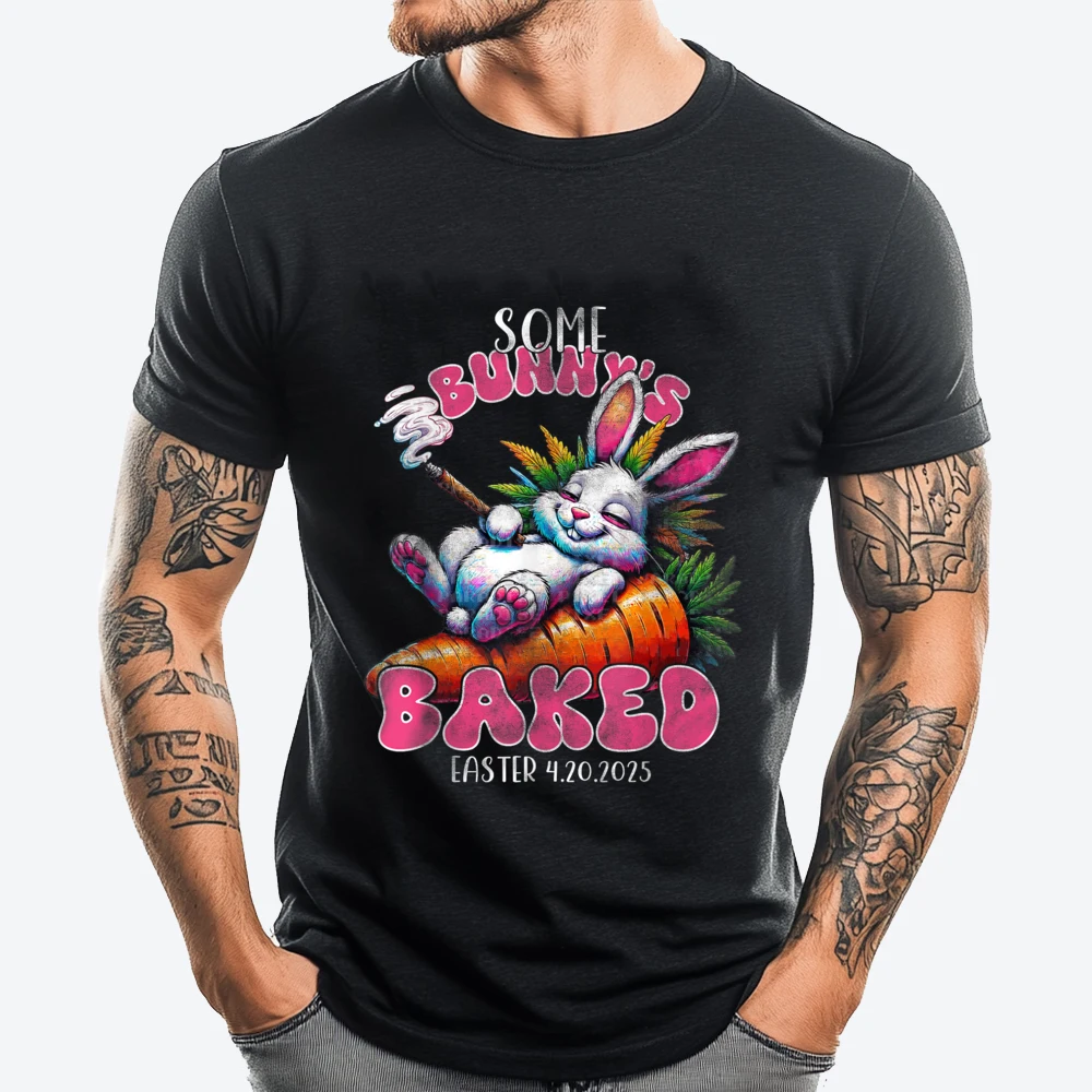 

420 Easter Bunny Funny Weed Smoking Rabbit Cannabis 4 20 Day Fall Clothes Aesthetic Woman Tshirts Men Vintage