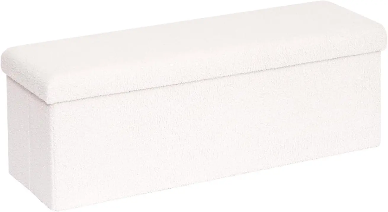 

Маленький складной пуфик-оттоманка из шерпы, складная скамья-оттоманка из букле, искусственный мех тедди