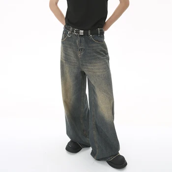 IEFB Summer Men's Denim Pants Old Blue Washed Male Jeans Straight Casual Menwear Loose Wide Leg Trousers New Fashion 9C354 3 IEFB Summer Men's Denim Pants Old Blue Washed Male Jeans Straight Casual Menwear Loose Wide Leg Trousers New Fashion 9C354 3
