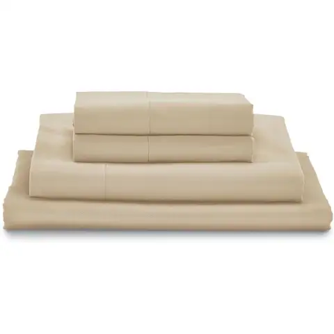 Giza Dreams Bed Sheets, 100% Certiied Giza Egyptian Cotton, Deep ket, Sateen Weave [King, Tan]