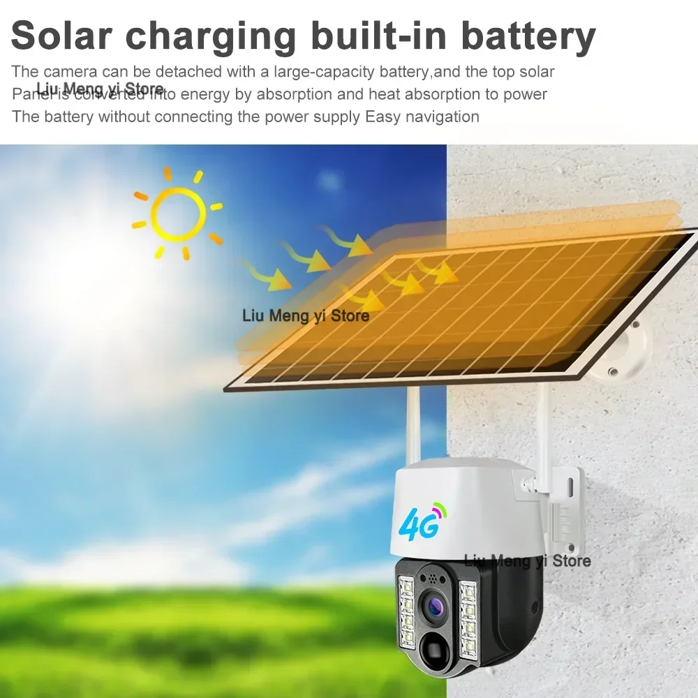Solar Camera 4G Sim Outdoor Dual Lens PIR Human Detect Wireless Camara Powered Energy Waterproof CCTV Home Security Protection