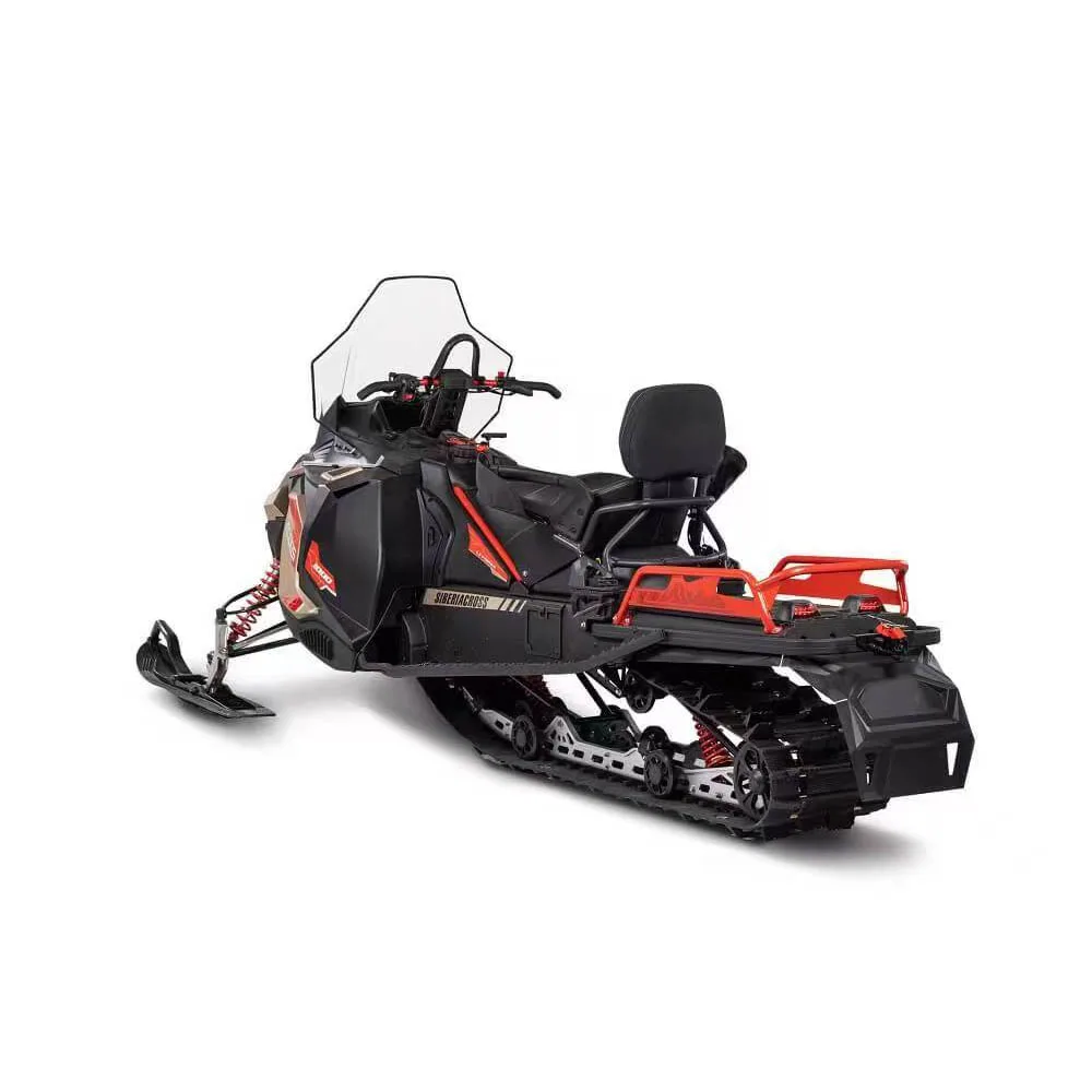 Moto de nieve duradera de alto rendimiento con motor potente, deportes extremos de invierno, estilo de sendero, aventuras de nieve, moto de nieve de turismo