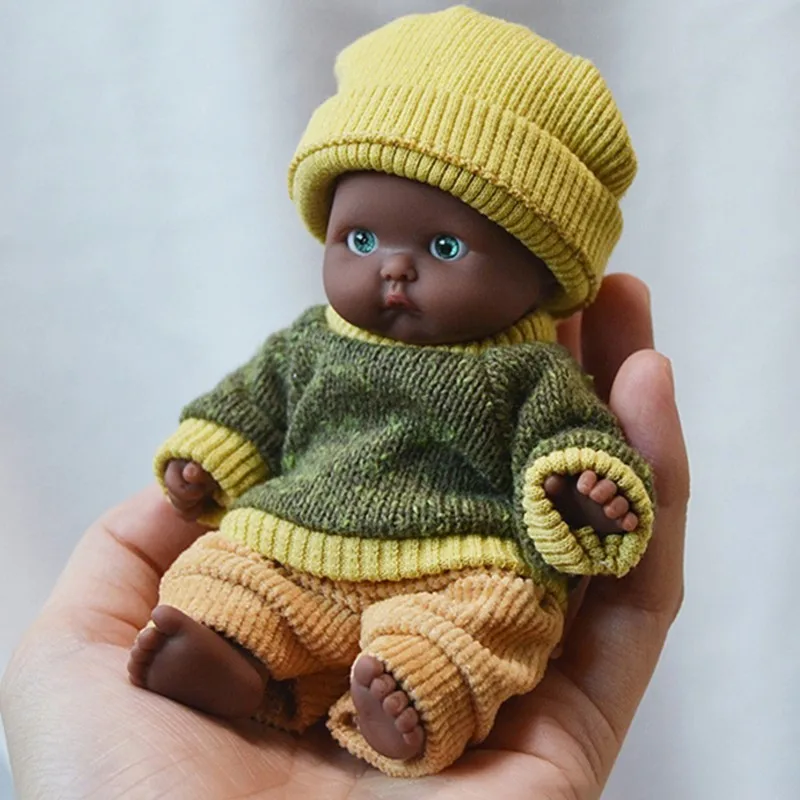 Reborn-베이비 리본돌, 12cm 아기 인형, 팜 돌 잠옷 드레스 시뮬레이션 아기 리본돌 장난감