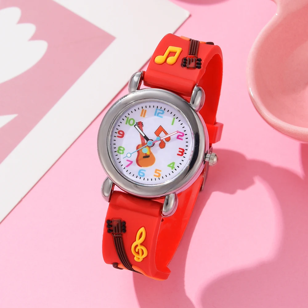 Kids Fashion Watches Cartoon Watches Pink Silicone Quartz Wristwatch Birthday Gift Girl Boy Children Study Time Girl Watch Clock