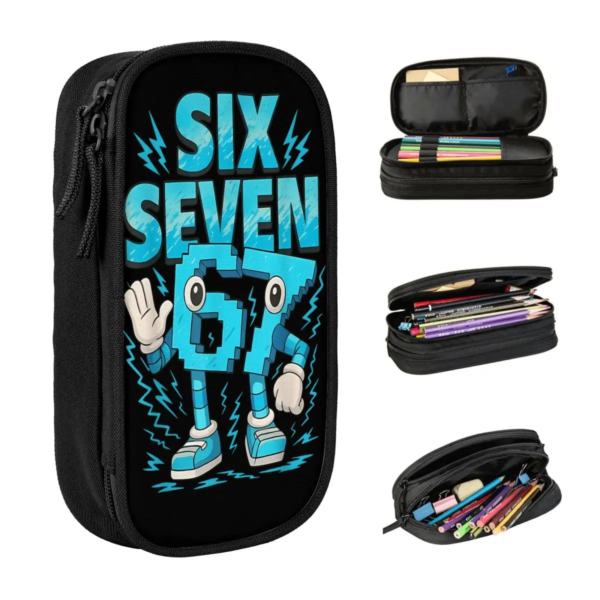 

Meme 67 Six Seven 6 7 Italian Brainrot Pencil Case University Pencil Bag Boys Zipper Back To School Pencil Cases Stationery