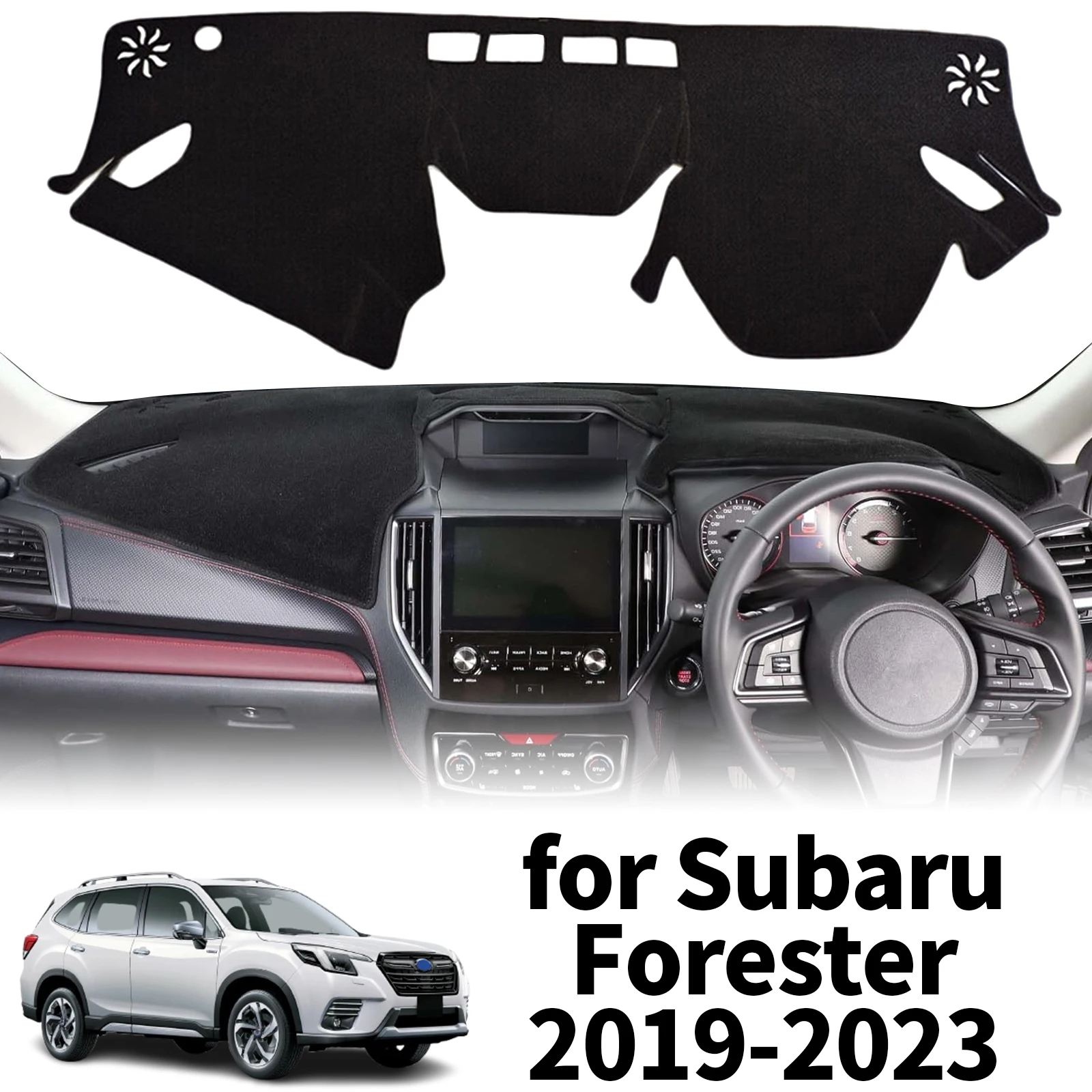 Fit for Subaru Forester 2019-2023 Car Dashmat Dashboard Cover Pad Protective Carpet Leather DashMat Sunshade Accessories