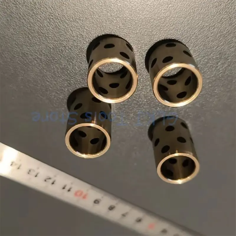 ID 18mm ~ 40mm Brass Sleeve Oil Free Self Lubricating Copper Bushing Hollow Gasket Bracket for CNC