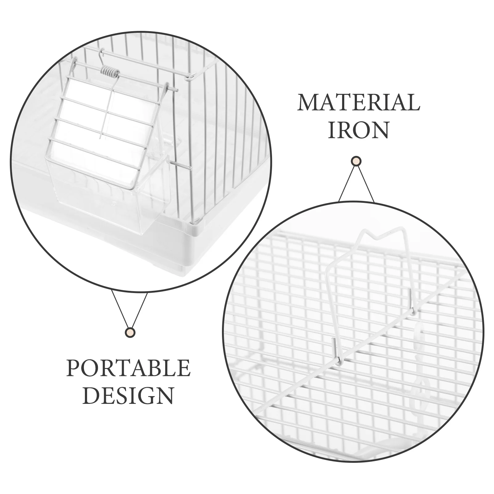 

Portable White Metal for Indoor Use Wire Breathable Pet Carrier Easy Walking Outing Hiking Pet Bird Wire Bird Cage Outing Parrot